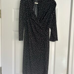 Karen Kane Black and White Polka Dot Long Sleeve Dress